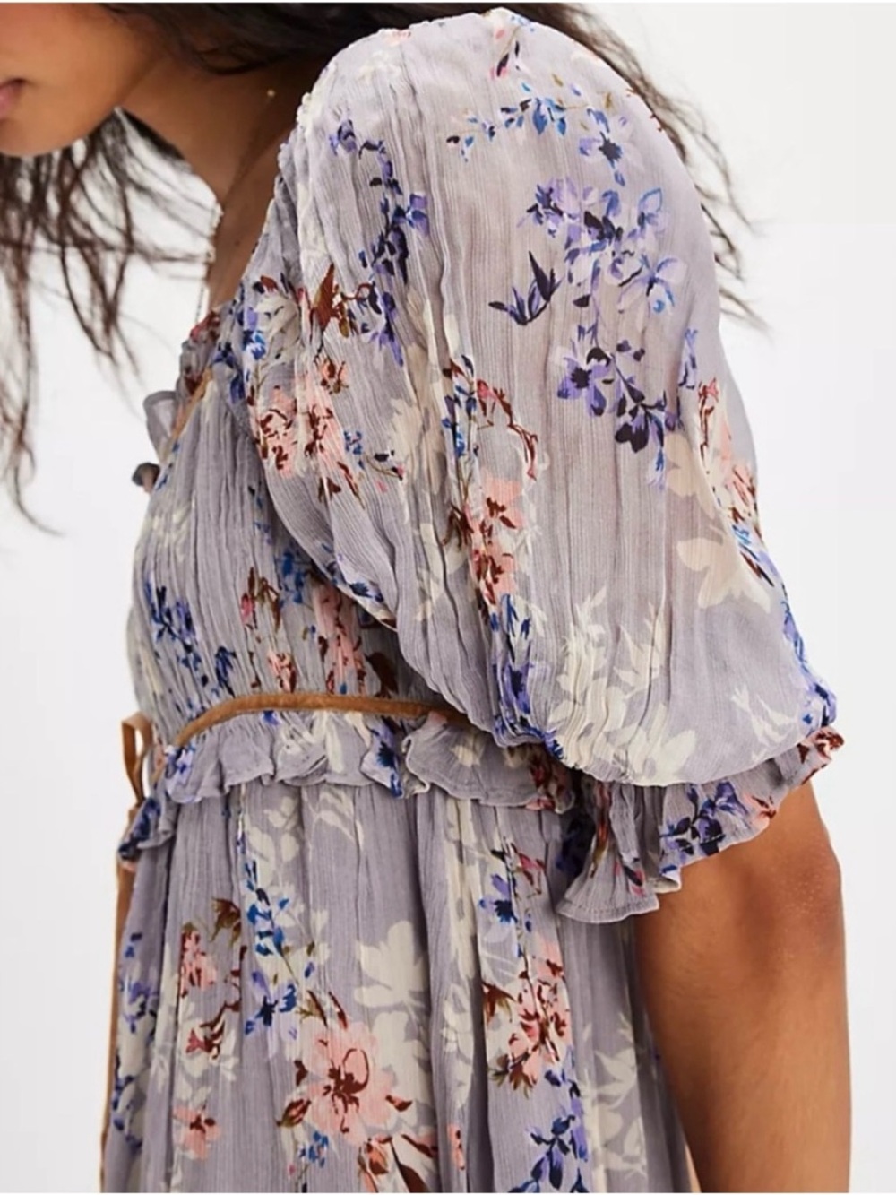 Free People Marney Floral Puff Sleeve Mini Dress - Picture 3 of 6